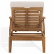 Safavieh Martinique Teak Wood Patio Chaise Lounge in White / Natural