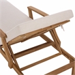 Safavieh Martinique Teak Wood Patio Chaise Lounge in White / Natural