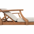 Safavieh Martinique Teak Wood Patio Chaise Lounge in White / Natural