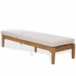 Safavieh Montclair Teak Wood Chaise Lounge in White / Natural