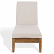 Safavieh Montclair Teak Wood Chaise Lounge in White / Natural