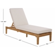 Safavieh Montclair Teak Wood Chaise Lounge in White / Natural