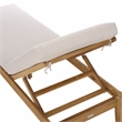 Safavieh Montclair Teak Wood Chaise Lounge in White / Natural