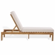 Safavieh Montclair Teak Wood Chaise Lounge in White / Natural