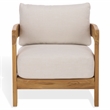 Safavieh Achilles Teak Wood Patio Chair  in White / Natural