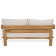 Safavieh Achilles Teak Wood Patio Sofa in White / Natural