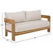 Safavieh Achilles Teak Wood Patio Sofa in White / Natural