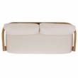 Safavieh Achilles Teak Wood Patio Sofa in White / Natural
