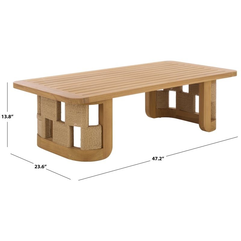 Safavieh Skipper Teak Wood Coffee Table in Natural