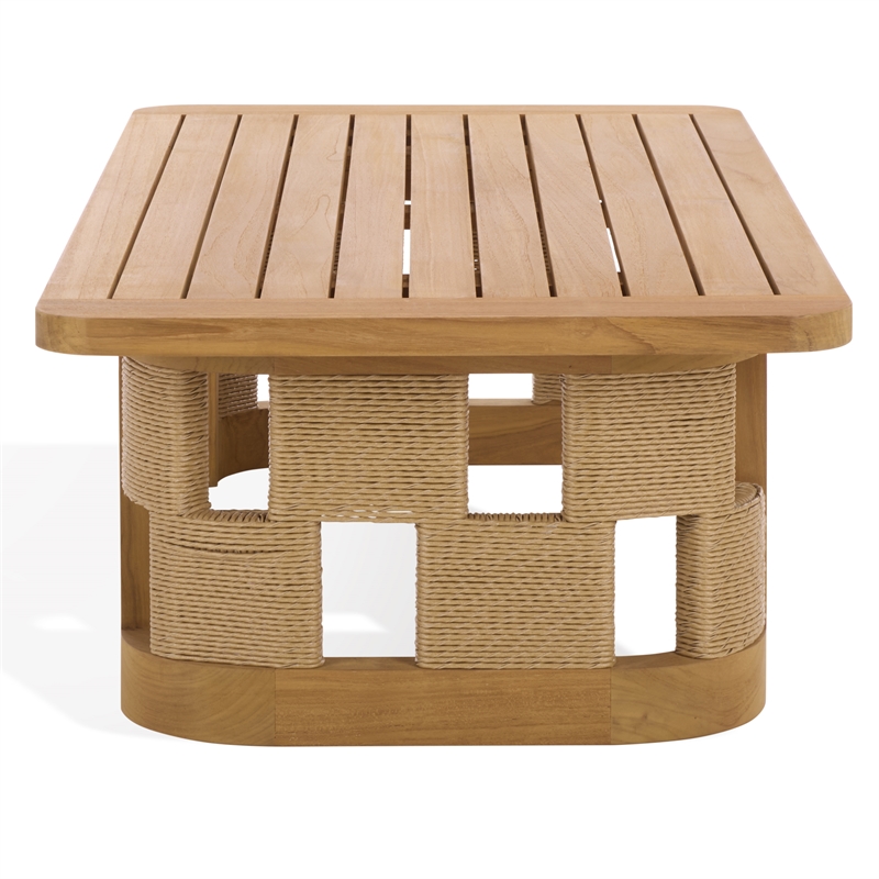 Safavieh Skipper Teak Wood Coffee Table in Natural