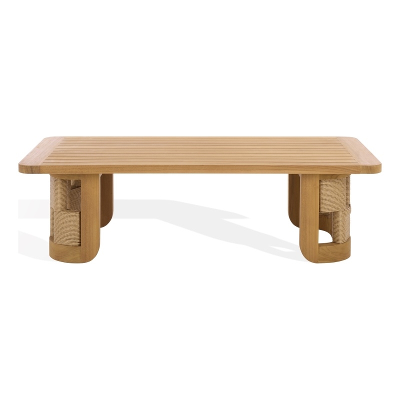 Safavieh Skipper Teak Wood Coffee Table in Natural