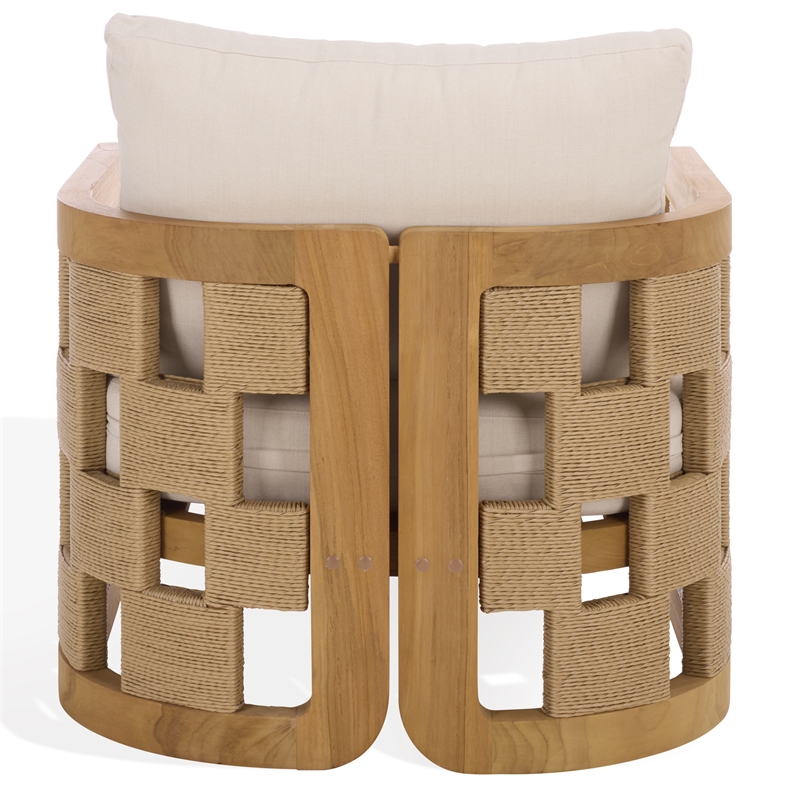 Safavieh Skipper Teak Wood Patio Chair  in Natural / Beige