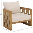 Safavieh Skipper Teak Wood Patio Chair  in Natural / Beige