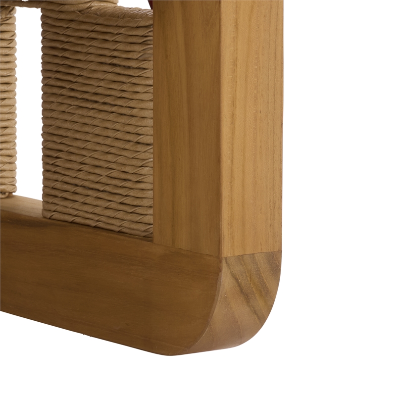 Safavieh Skipper Teak Wood Patio Chair  in Natural / Beige