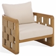 Safavieh Skipper Teak Wood Patio Chair  in Natural / Beige