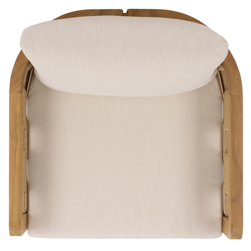 Safavieh Skipper Teak Wood Patio Chair  in Natural / Beige