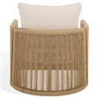 Safavieh Gale Teak Wood and Hyacinth Patio Chair in Natural / Beige