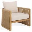 Safavieh Gale Teak Wood and Hyacinth Patio Chair in Natural / Beige