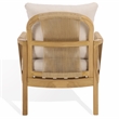 Safavieh Rogers Teak Wood and Hyacinth Patio Chair  in Natural / Beige
