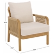 Safavieh Rogers Teak Wood and Hyacinth Patio Chair  in Natural / Beige