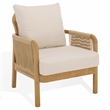 Safavieh Rogers Teak Wood and Hyacinth Patio Chair  in Natural / Beige