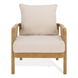 Safavieh Rogers Teak Wood and Hyacinth Patio Chair  in Natural / Beige