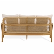 Safavieh Rogers Teak Wood and Hyacinth Patio Sofa in Natural / Beige
