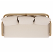 Safavieh Rogers Teak Wood and Hyacinth Patio Sofa in Natural / Beige