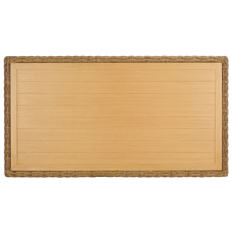 Safavieh Margarita Wicker Aluminum Coffee Table in Natural