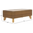 Safavieh Margarita Wicker Aluminum Coffee Table in Natural