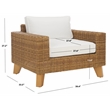 Safavieh Margarita Wicker Aluminum Patio Chair in Natural / White