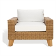 Safavieh Margarita Wicker Aluminum Patio Chair in Natural / White