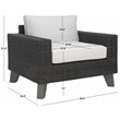 Safavieh Margarita Wicker Aluminum Patio Chair in Dark Gray / White