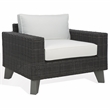 Safavieh Margarita Wicker Aluminum Patio Chair in Dark Gray / White