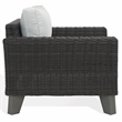 Safavieh Margarita Wicker Aluminum Patio Chair in Dark Gray / White