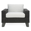 Safavieh Margarita Wicker Aluminum Patio Chair in Dark Gray / White