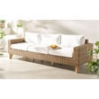 Safavieh Margarita Wicker Aluminum Patio Sofa in Natural / White