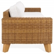 Safavieh Margarita Wicker Aluminum Patio Sofa in Natural / White