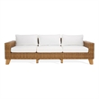 Safavieh Margarita Wicker Aluminum Patio Sofa in Natural / White
