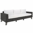 Safavieh Margarita Wicker Aluminum Patio Sofa in Dark Gray / White