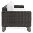 Safavieh Margarita Wicker Aluminum Patio Sofa in Dark Gray / White