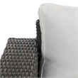 Safavieh Margarita Wicker Aluminum Patio Sofa in Dark Gray / White