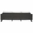 Safavieh Margarita Wicker Aluminum Patio Sofa in Dark Gray / White