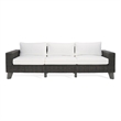 Safavieh Margarita Wicker Aluminum Patio Sofa in Dark Gray / White