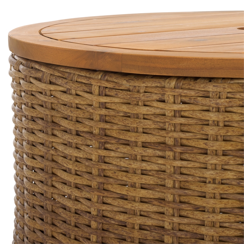 Safavieh Anguilla Wicker Aluminum Coffee Table in Natural