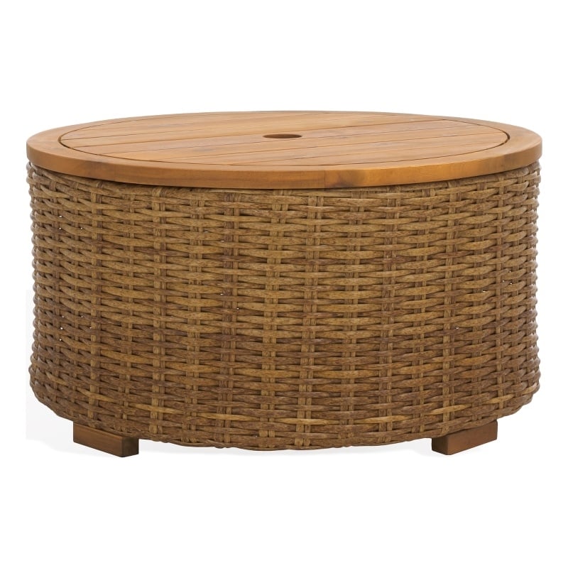 Safavieh Anguilla Wicker Aluminum Coffee Table in Natural
