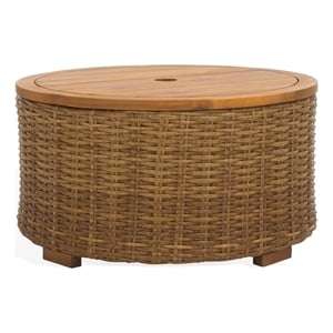 Safavieh Anguilla Wicker Aluminum Coffee Table in Natural