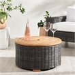 Safavieh Anguilla Wicker Aluminum Coffee Table in Dark Gray