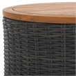 Safavieh Anguilla Wicker Aluminum Coffee Table in Dark Gray