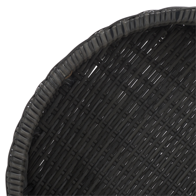 Safavieh Anguilla Wicker Aluminum Coffee Table in Dark Gray